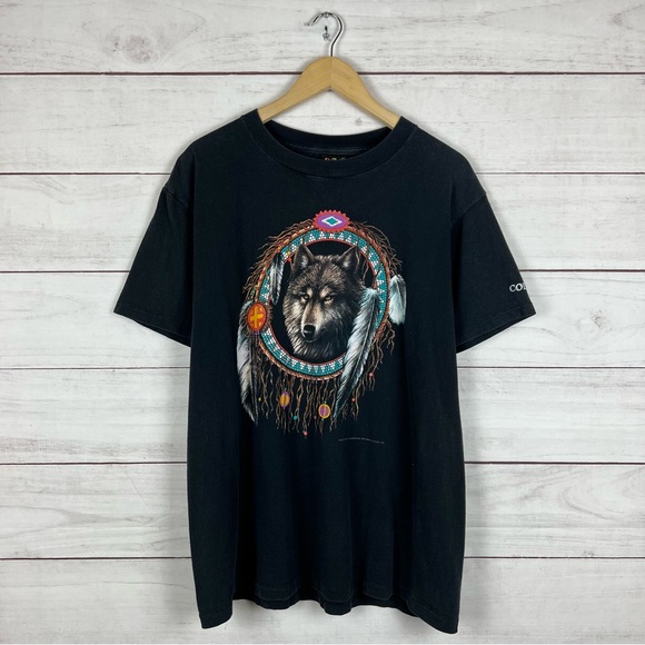 Vintage 1993 Wolf 3D Emblem Colorado Biker T-Shirt Large